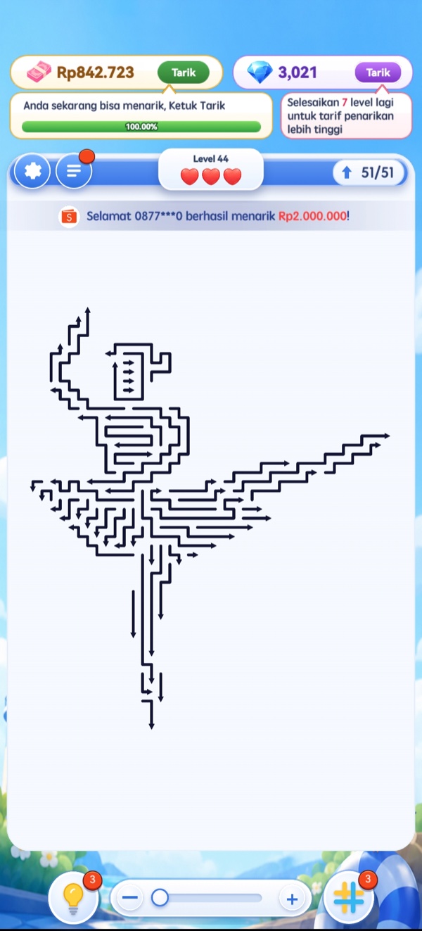 Gentle warm-up puzzle level